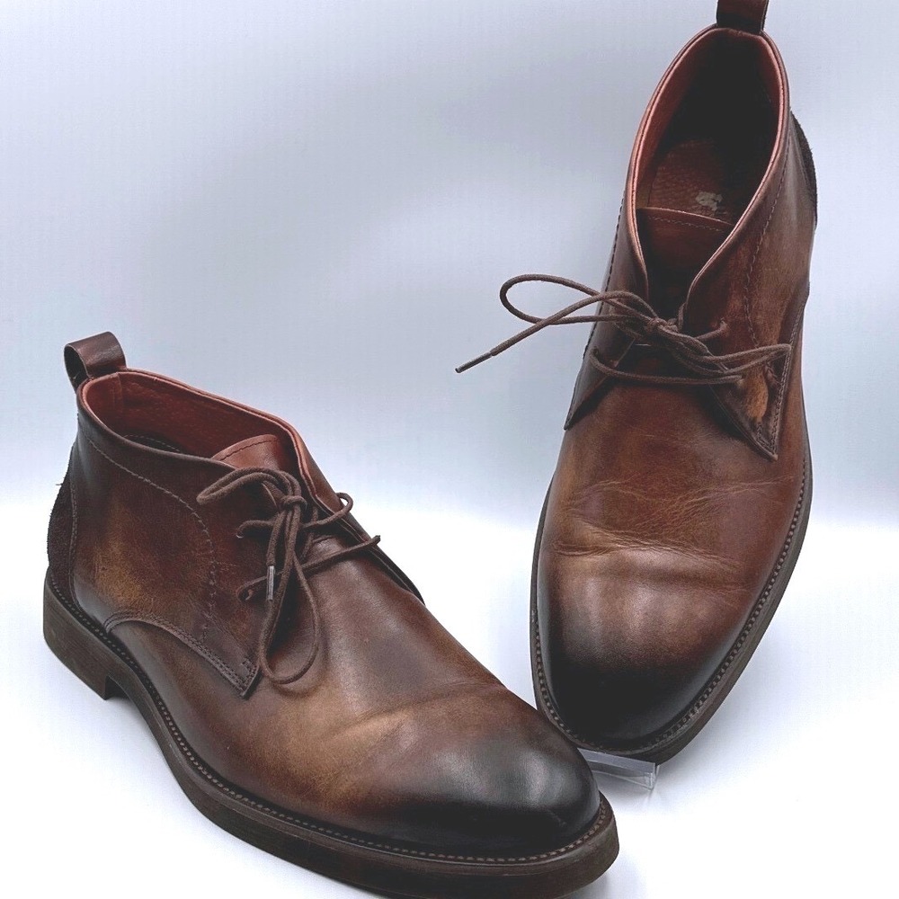 Vintage Foundry Co Mens VF1586 Brown Burnished Leather Chukka Boots Size 12